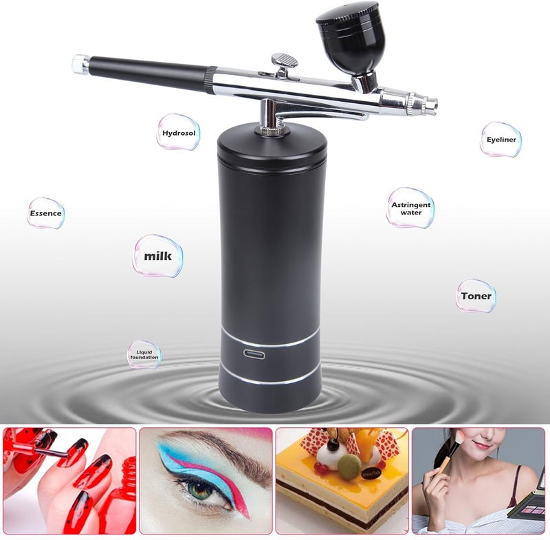 rhinowisdom Airbrush Kit Rechargeable Cordless Airbrush Compressor - Airbrush Gun, Airbrush Set Portable Wireless Air Brush for Nail Art, Barber, Cake Decor, Makeup, Model Painting - Image 4